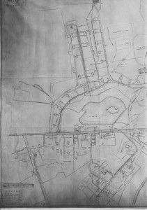 Portion of the plan of water and sewer pipes , 1932