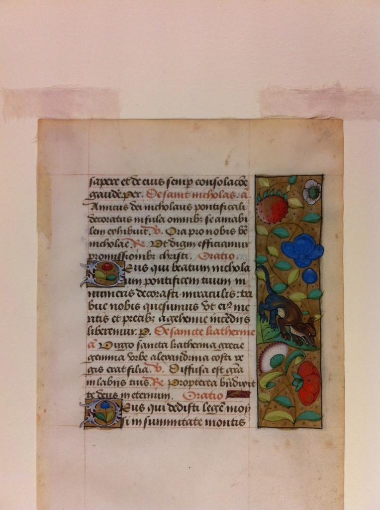 The earliest piece in the Medieval Fragments Collection (shown above) dates to the 13th century.