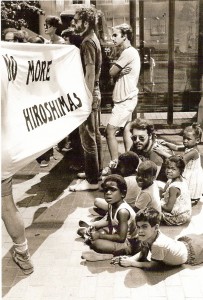 Stephen Thornton at an anti-nuclear rally, August 6, 1979