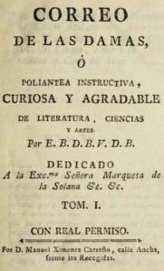 Page of Correo de las Damas (title page)