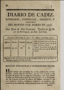 Diario de Cádiz (title page). First issue, 1796