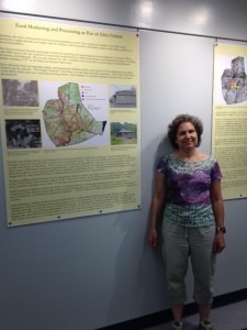 Professor Ruth Glasser and her exhibit Brass City/Grass Roots, on display at the Thomas J. Dodd Research Center in June and July, 2015