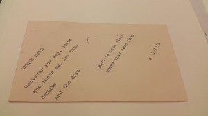 Charles Olson to Frances Boldereff, January 10, 1950, Box 183. Archives and Special Collections  at the Thomas J. Dodd Research Center, University of Connecticut Libraries. 