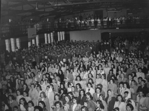 V-E Day observances in Hawley Armory, May 8th, 1945. 