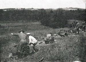 Cadets on the machine gun range at Camp Devens, summer 1925