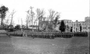 CAC Cadet Battalion, 1924, with Koons Hall and Hawley Armory in the background